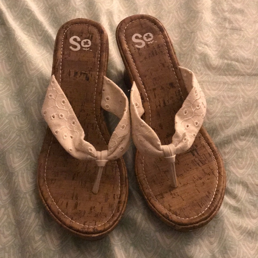 Lace sandal wedges